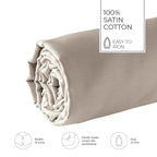 Uni - Drap-Housse - Satin De Coton - Taupe 01