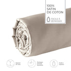 Uni - Drap-Housse - Satin De Coton - Taupe 01