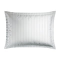 Jacquard - Set De 2 Taies D'Oreiller - Satin De Coton Rayure Tissé Dobby - Blanc 01
