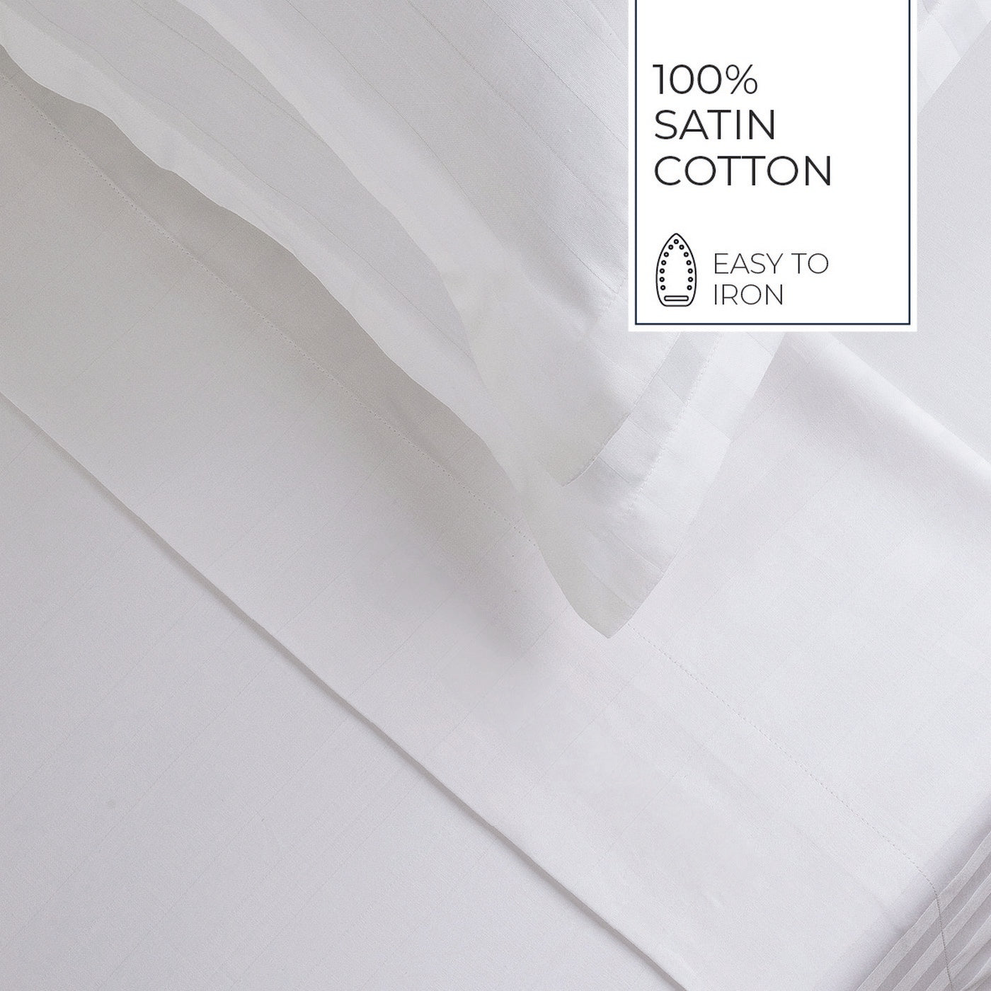 Jacquard - Drap Plat - Satin De Coton Dobby Stripe - Blanc 01