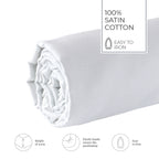 Uni - Drap-Housse - Satin De Coton - Blanc 01