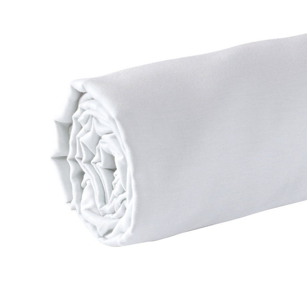 Uni - Drap-Housse - Satin De Coton - Blanc 01