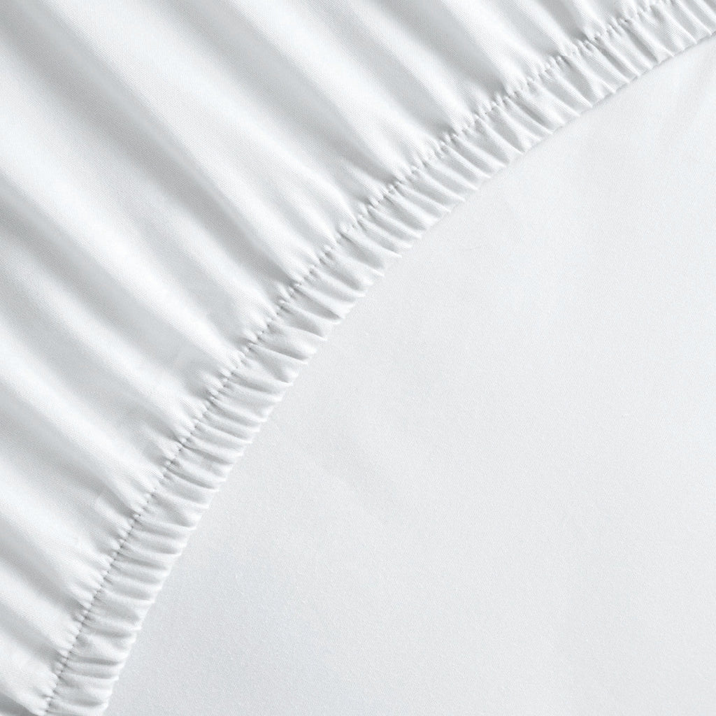Uni - Drap-Housse - Satin De Coton - Blanc 01