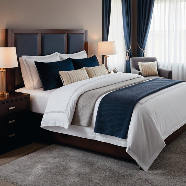 Reine De Nuit - Housse De Couette + 1 Ou 2 Taie(S) D'Oreiller - Satin De Coton - Grey / Blanc