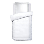 Reine De Nuit - Housse De Couette + 1 Ou 2 Taie(S) D'Oreiller - Satin De Coton - Grey / Blanc