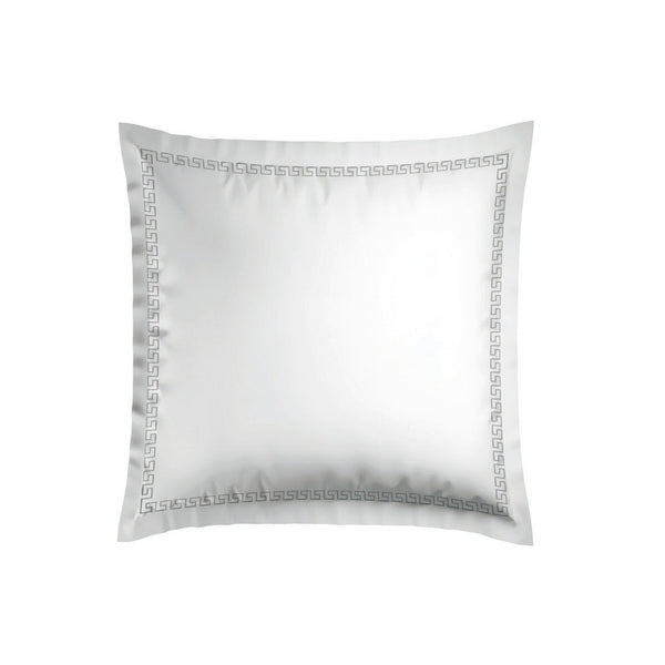Reine De Nuit - Taie D'Oreiller - Satin De Coton - Grey / Blanc