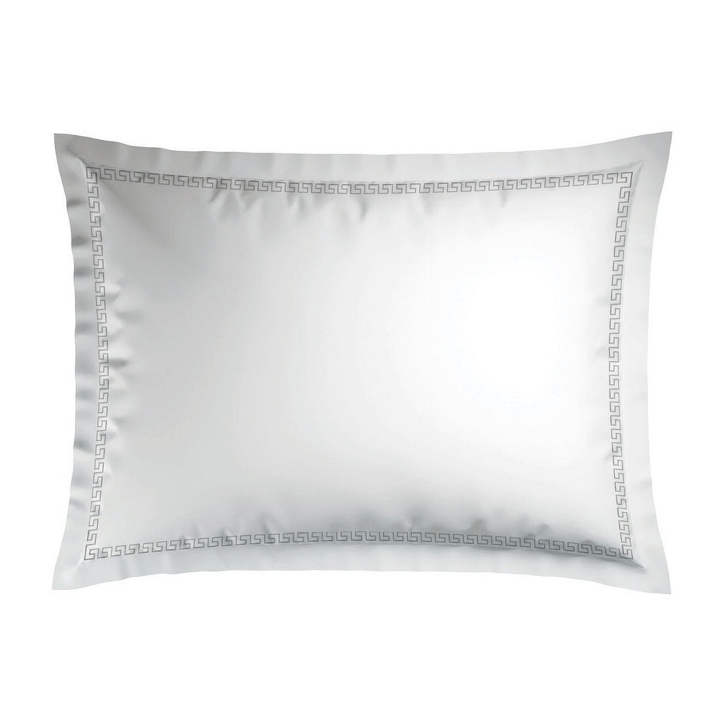 Reine De Nuit - Taie D'Oreiller - Satin De Coton - Grey / Blanc