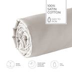 Uni - Drap-Housse - Satin De Coton - Taupe 05