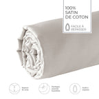 Uni - Drap-Housse - Satin De Coton - Taupe 05