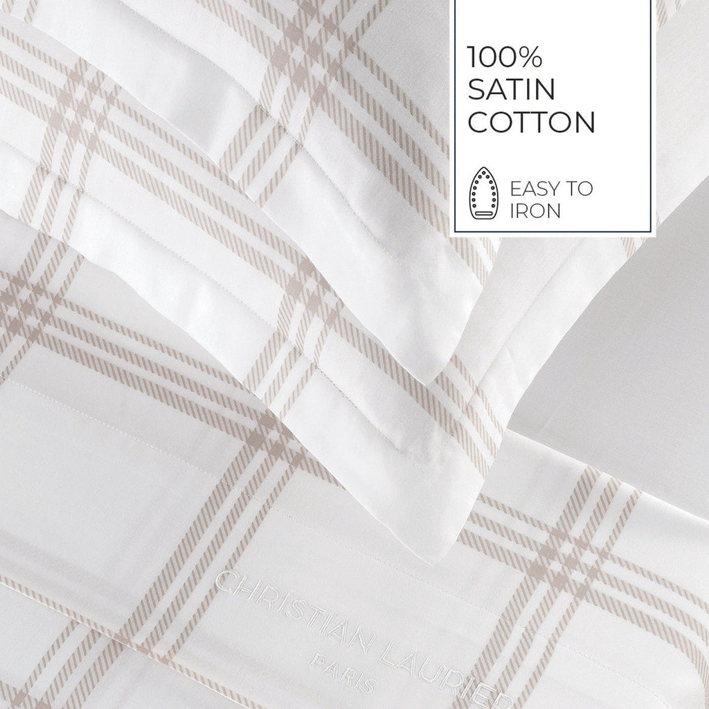 Apolline - Housse De Couette + 1 Ou 2 Taie(S) D'Oreiller - Satin De Coton - Taupe