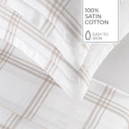 Apolline - Housse De Couette + 1 Ou 2 Taie(S) D'Oreiller - Satin De Coton - Taupe