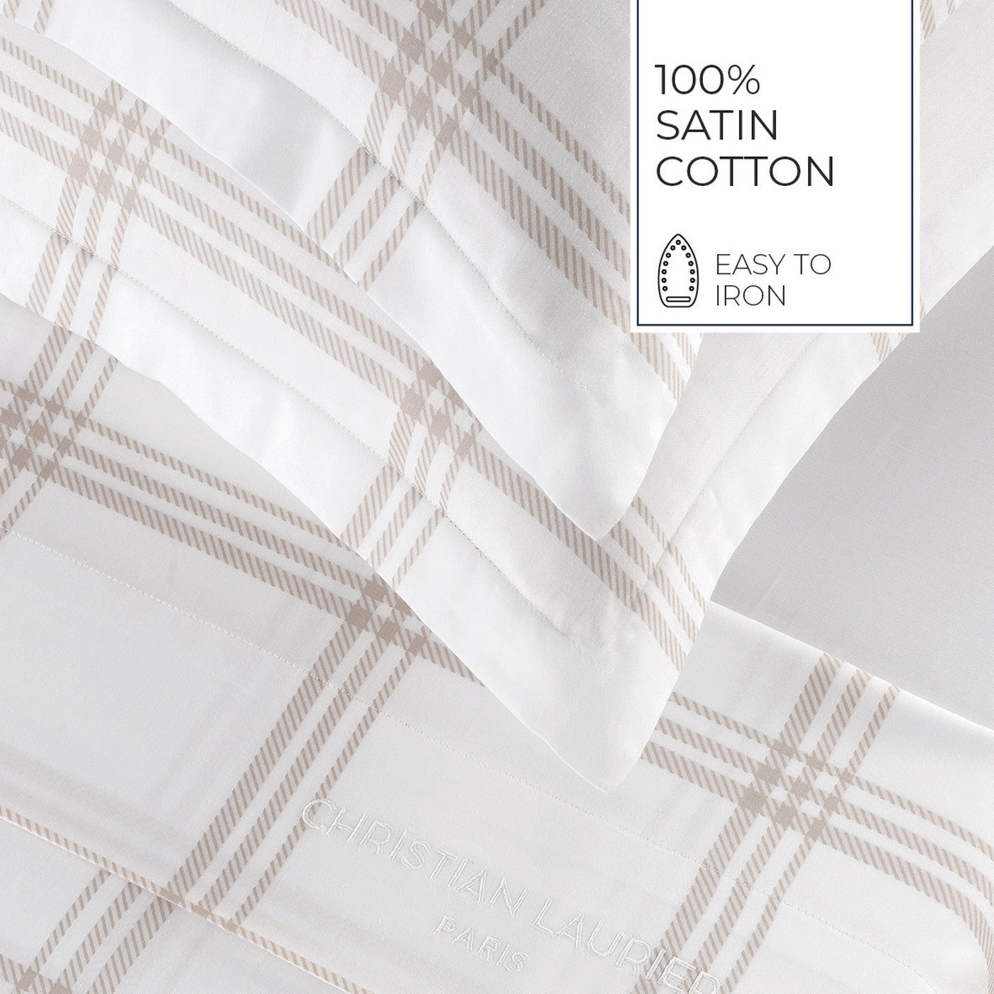 Apolline - Housse De Couette + 1 Ou 2 Taie(S) D'Oreiller - Satin De Coton - Taupe