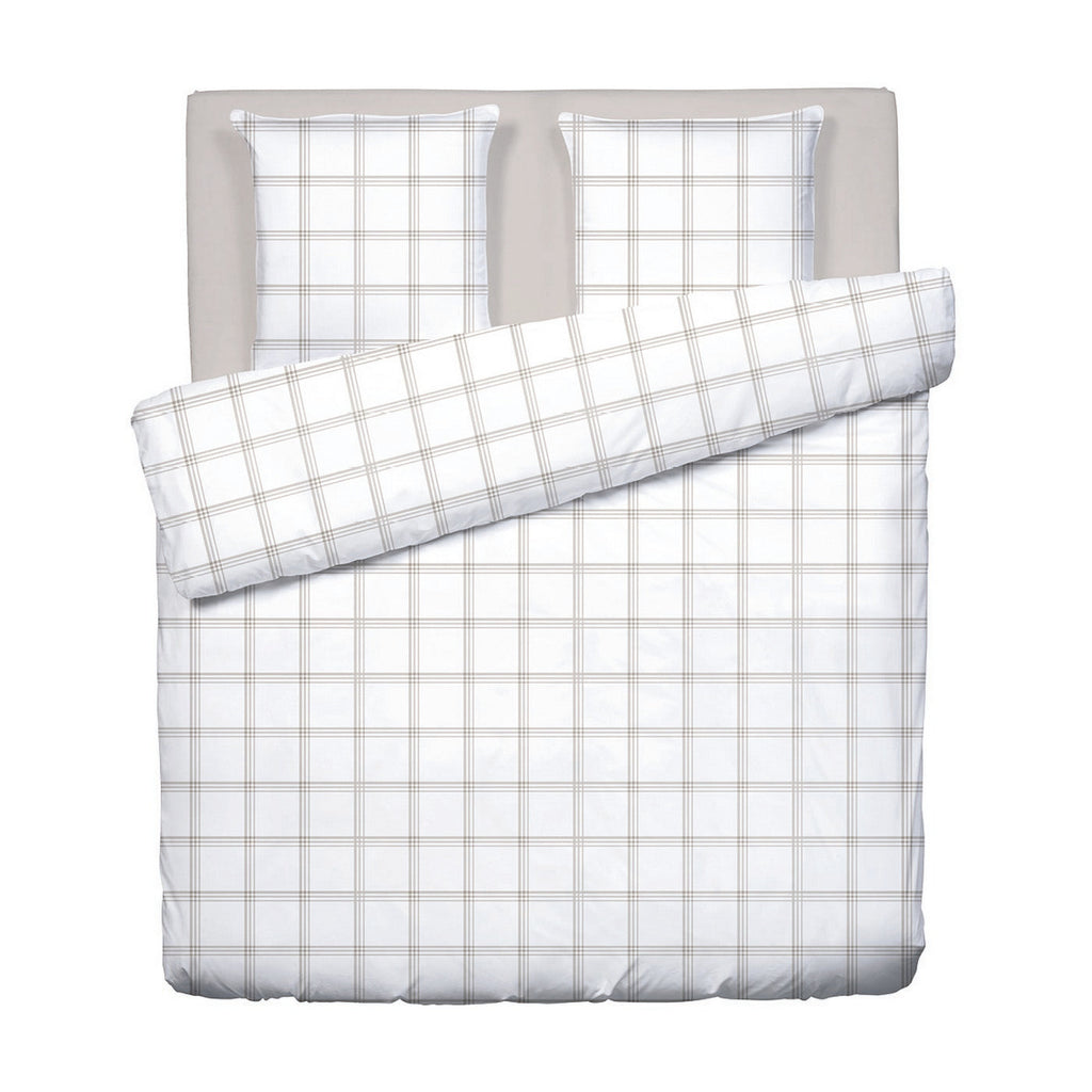 Apolline - Housse De Couette + 1 Ou 2 Taie(S) D'Oreiller - Satin De Coton - Taupe