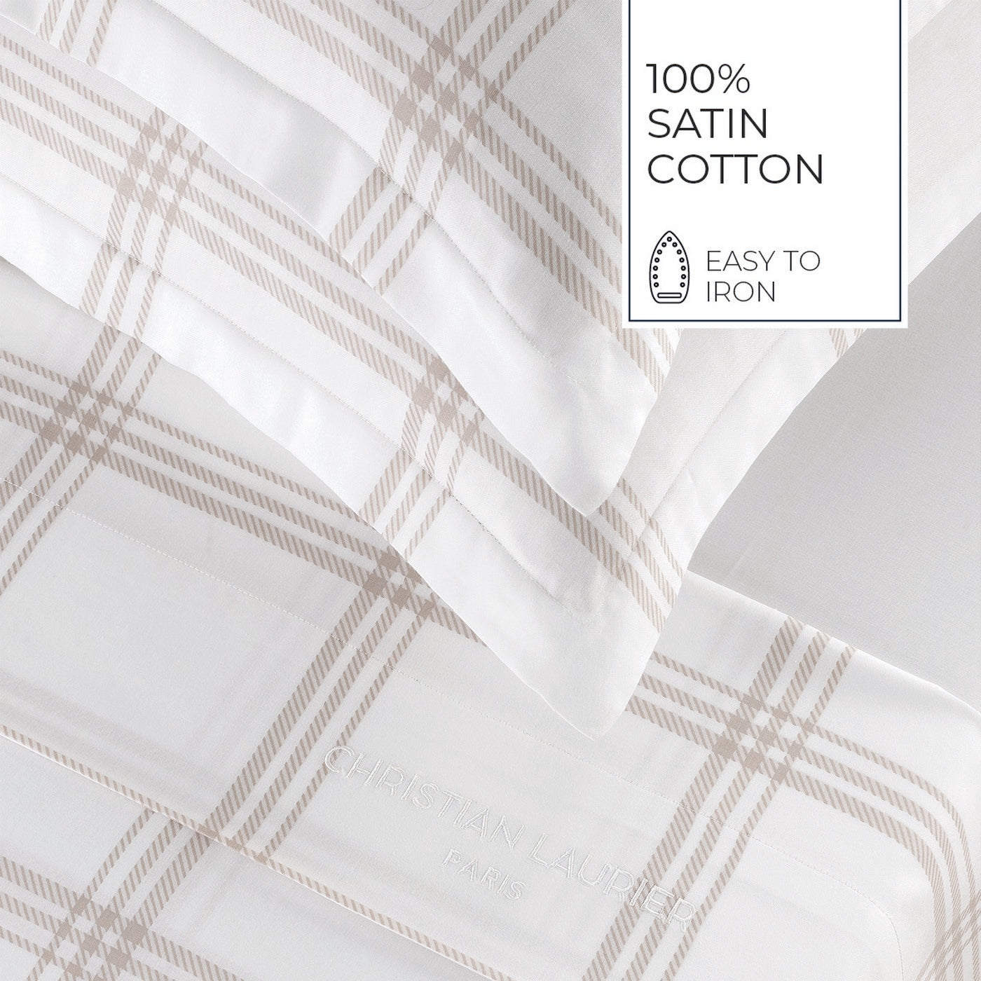 Apolline - Taie D'Oreiller - Satin De Coton - Taupe