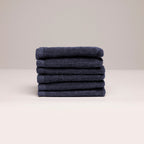 Oasis - Gant De Toilette Coton Peigné Lt - Bleu Foncé