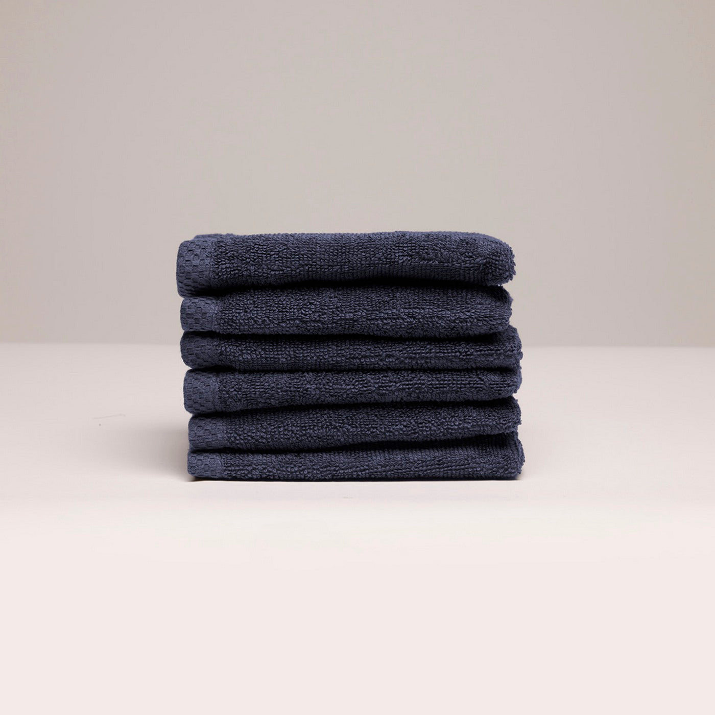 Oasis - Gant De Toilette Coton Peigné Lt - Bleu Foncé