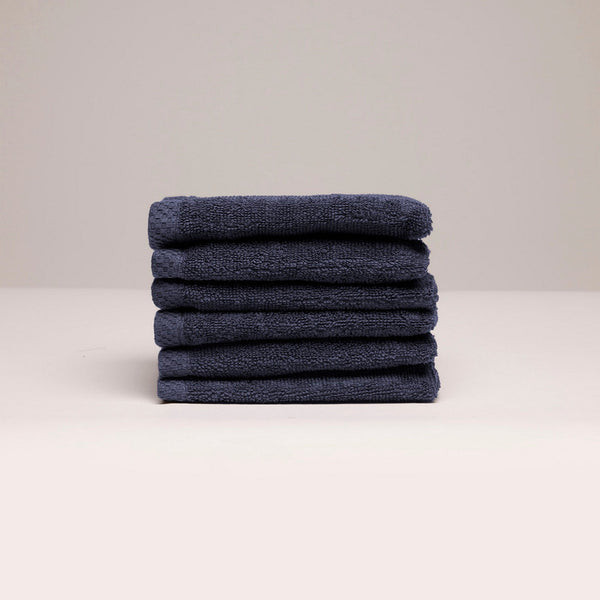 Oasis - Gant De Toilette Coton Peigné Lt - Bleu Foncé