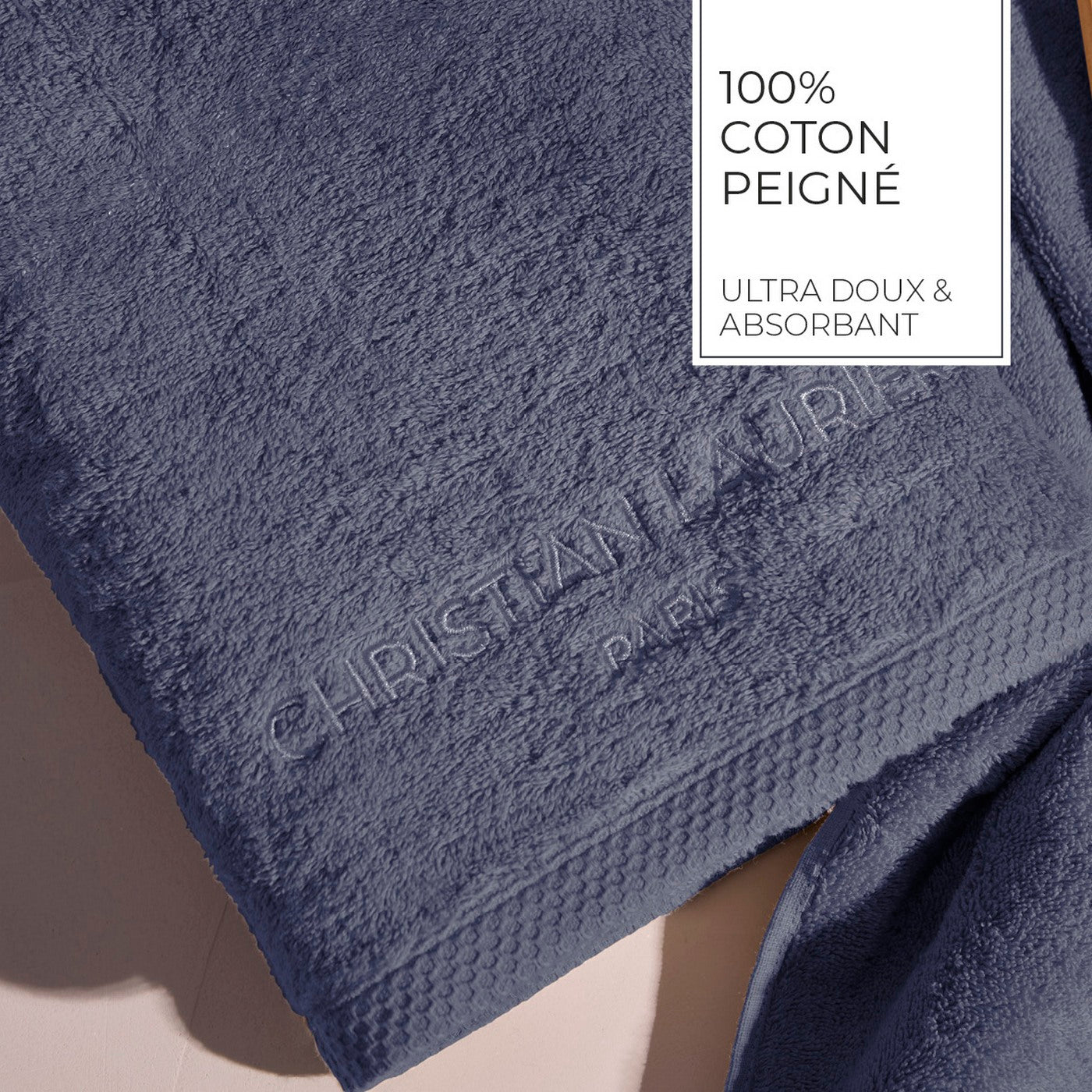 Oasis - Gant De Toilette Coton Peigné Lt - Bleu Gris