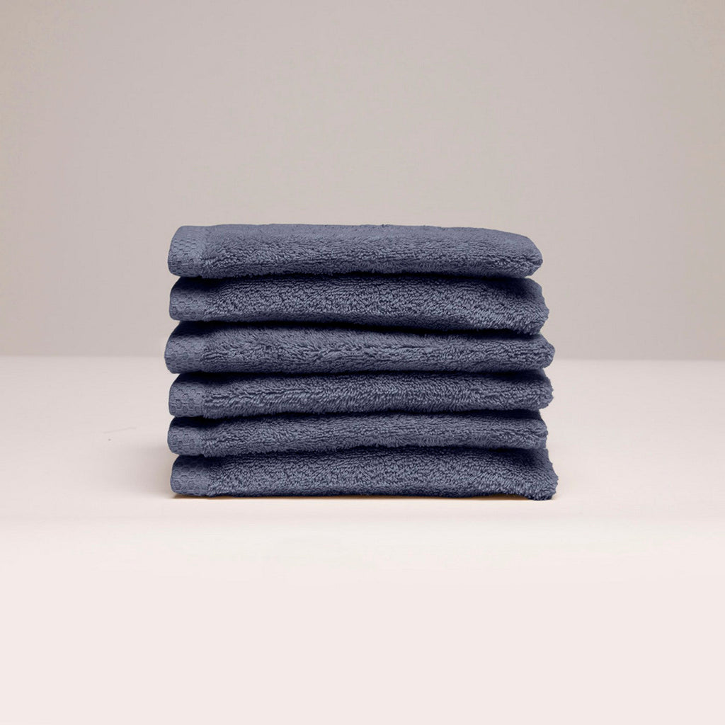 Oasis - Gant De Toilette Coton Peigné Lt - Bleu Gris