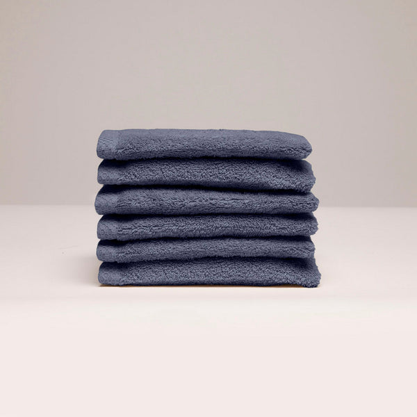Oasis - Gant De Toilette Coton Peigné Lt - Bleu Gris