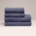 Oasis - Serviette + Drap De Bain Coton Peigné Lt - Bleu Gris
