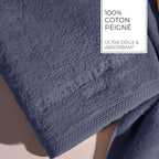 Design 19 - Tapis De Bain Coton - Bleu Gris