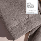 Oasis - Serviette + Drap De Bain Coton Peigné Lt - Brun