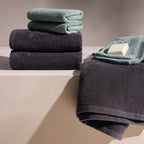 Oasis - Ensemble Complet De Linge De Bain Coton Peigné Lt - Vert Bouteille