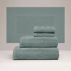 Oasis - Ensemble Complet De Linge De Bain Coton Peigné Lt - Vert Bouteille