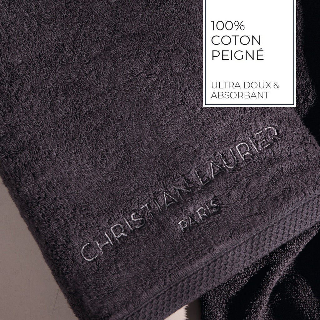 Oasis - Gant De Toilette Coton Peigné Lt - Gris Foncé