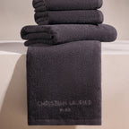 Oasis - Serviette + Drap De Bain Coton Peigné Lt - Gris Foncé