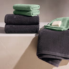 Oasis - Ensemble Complet De Linge De Bain Coton Peigné Lt - Gris Foncé