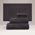 Oasis - Ensemble Complet De Linge De Bain Coton Peigné Lt - Gris Foncé