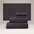 Oasis - Ensemble Complet De Linge De Bain Coton Peigné Lt - Gris Foncé