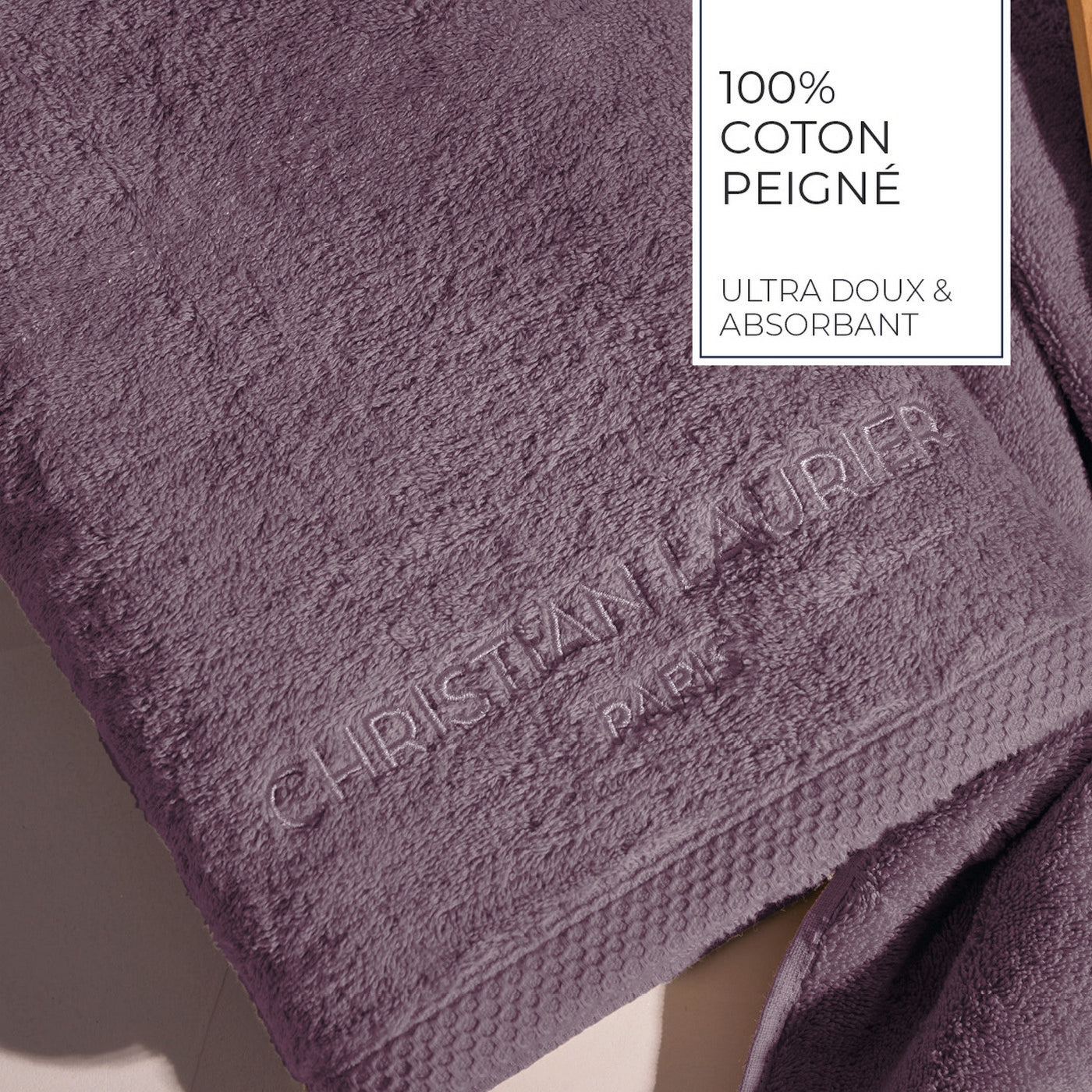 Oasis - Drap De Bain Coton Peigné Lt - Mauve