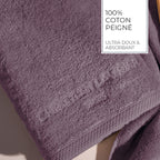 Oasis - Serviette + Drap De Bain Coton Peigné Lt - Mauve