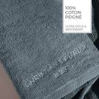 Oasis - Drap De Bain Coton Peigné Lt - Bleu De Prusse