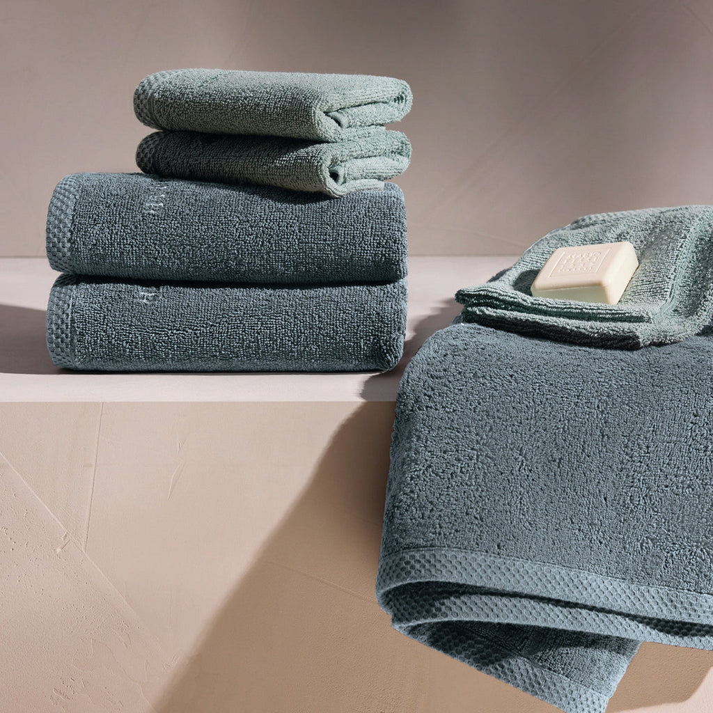 Oasis - Drap De Bain Coton Peigné Lt - Bleu De Prusse
