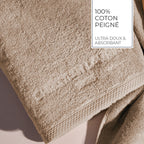 Oasis - Gant De Toilette Coton Peigné Lt - Taupe