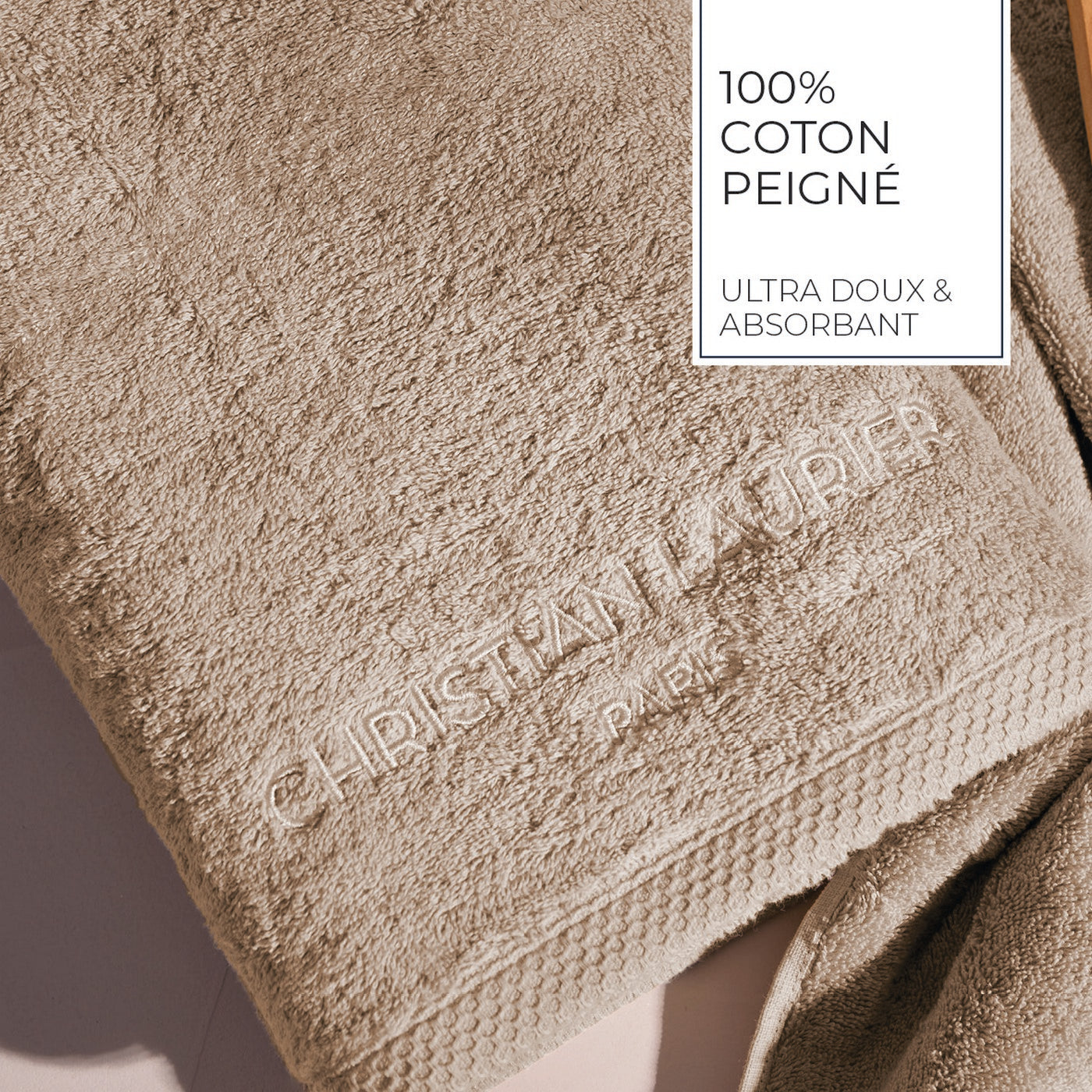 Oasis - Drap De Bain Coton Peigné Lt - Taupe