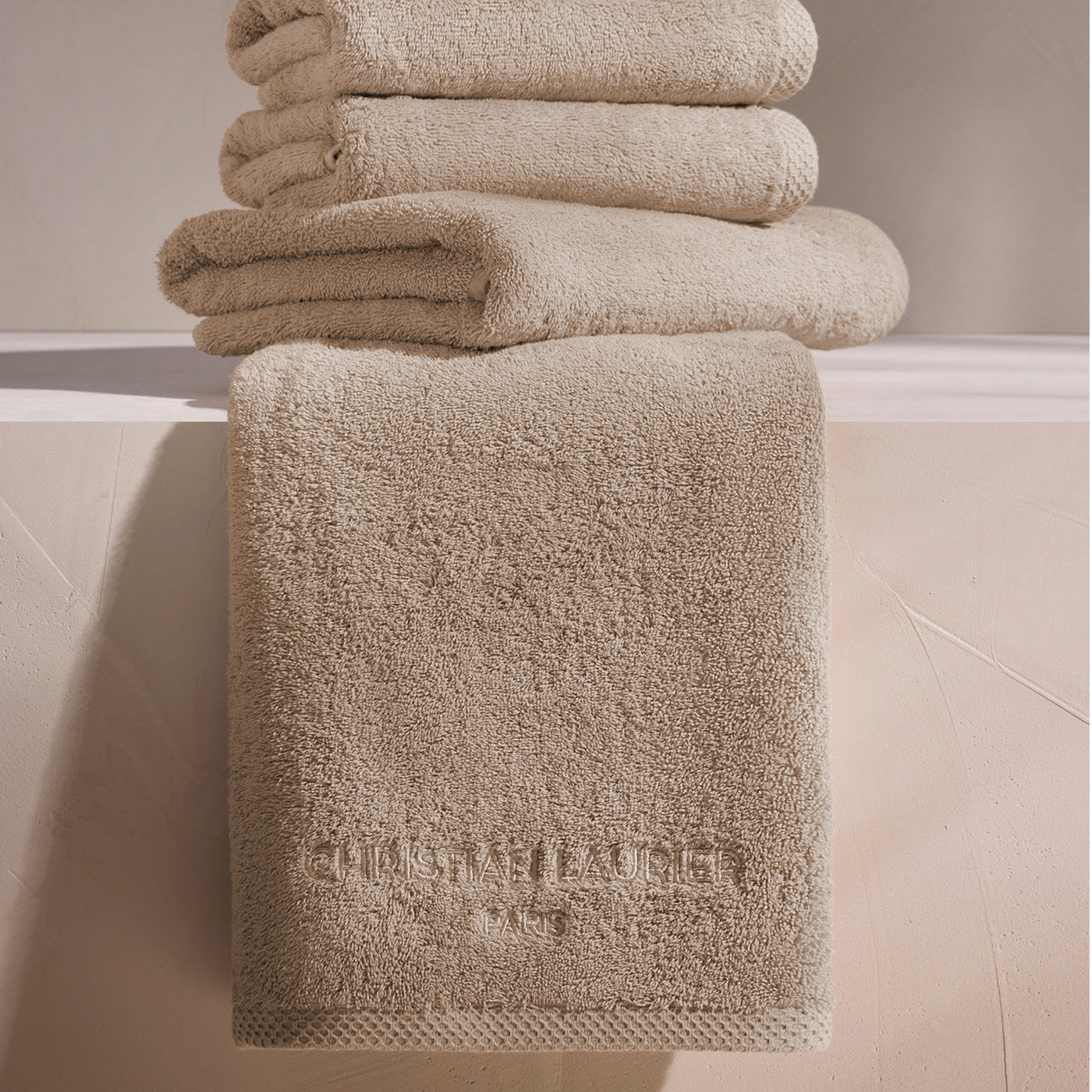 Oasis - Drap De Bain Coton Peigné Lt - Taupe