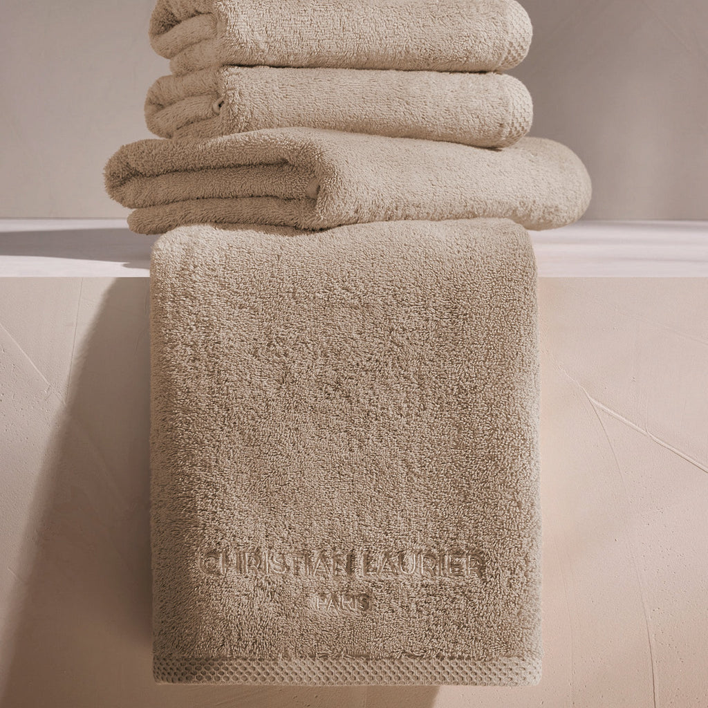 Oasis - Serviette + Drap De Bain Coton Peigné Lt - Taupe