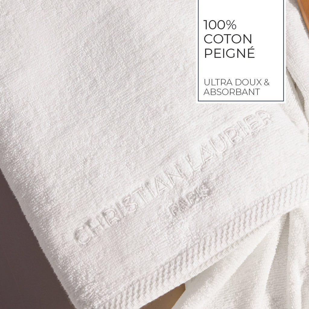 Oasis - Gant De Toilette Coton Peigné Lt - Blanc