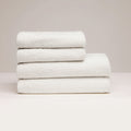 Oasis - Serviette + Drap De Bain Coton Peigné Lt - Blanc