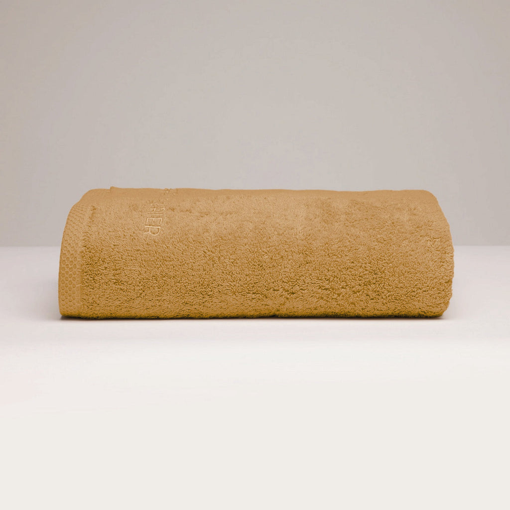 Oasis - Drap De Bain Coton Peigné Lt - Jaune Moutarde
