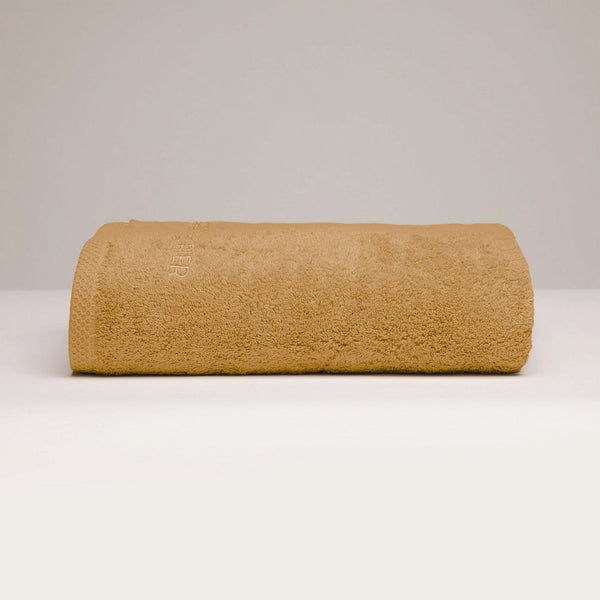 Oasis - Drap De Bain Coton Peigné Lt - Jaune Moutarde