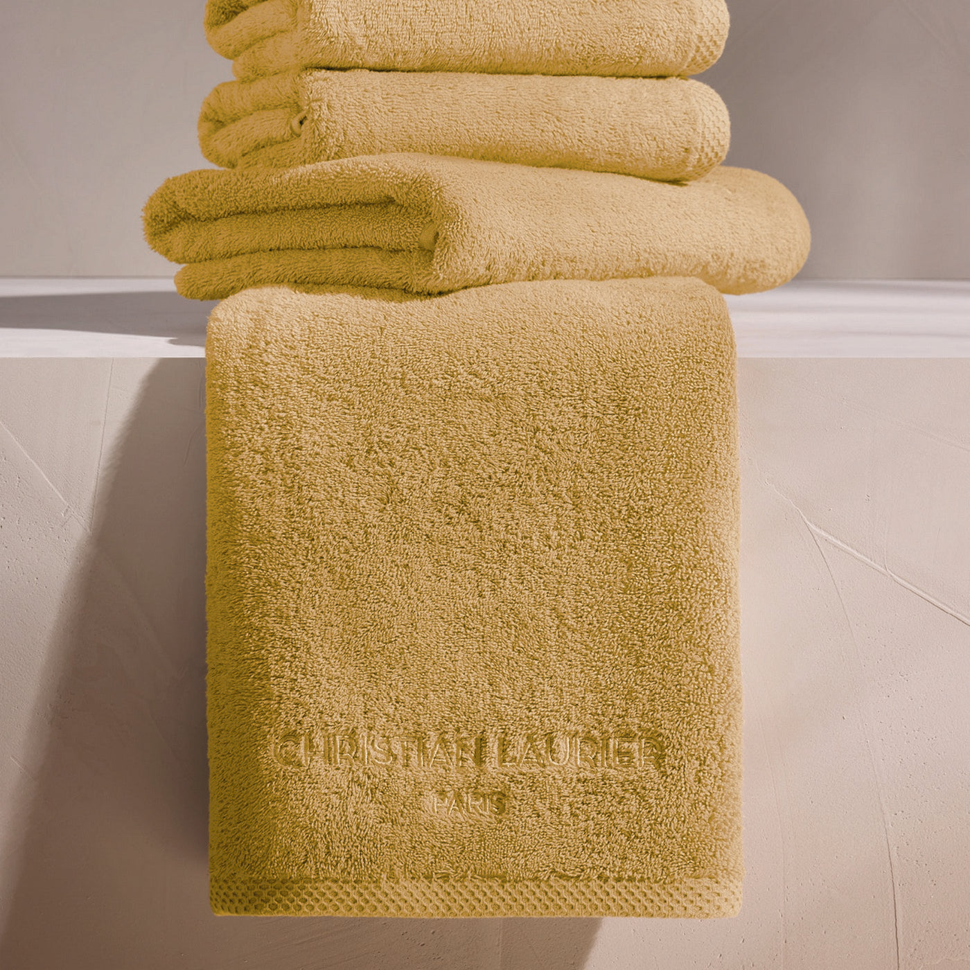 Design 19 - Tapis De Bain Coton - Jaune Moutarde