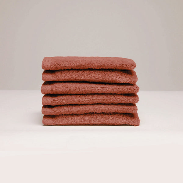 Oasis - Gant De Toilette Coton Peigné Lt - Terracotta