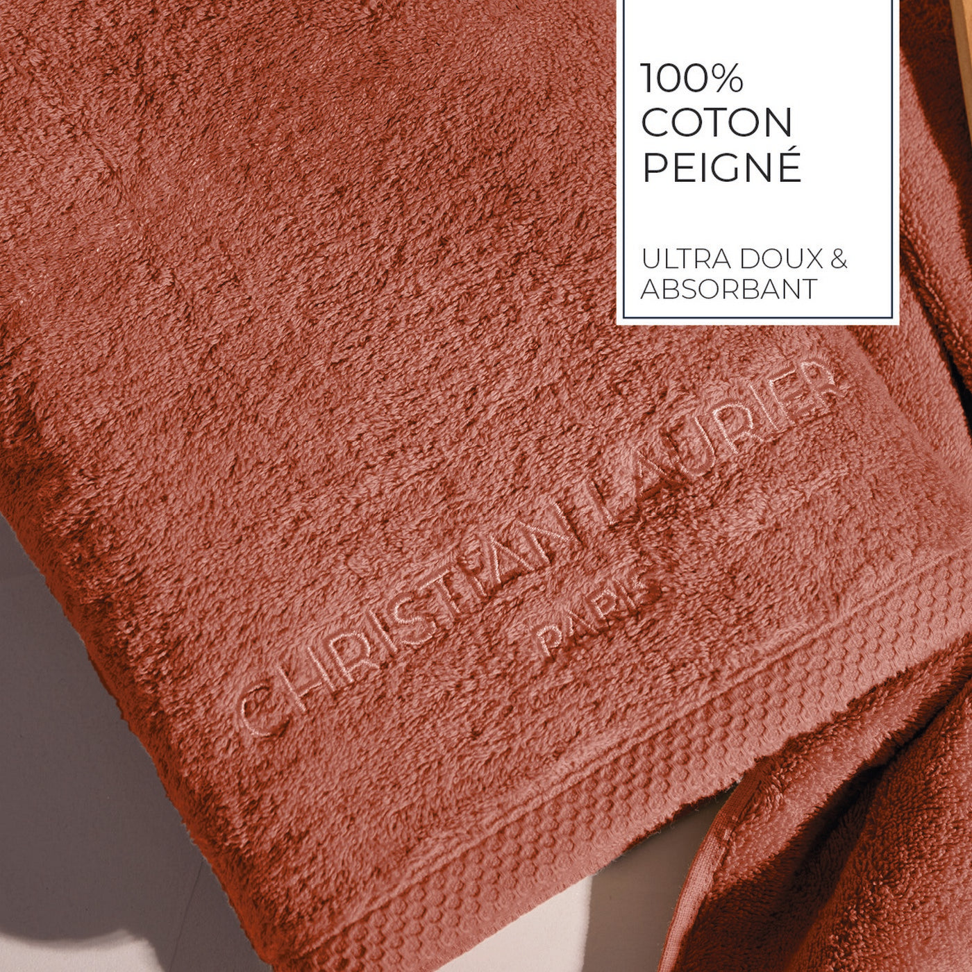 Oasis - Drap De Bain Coton Peigné Lt - Terracotta