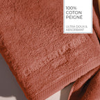 Oasis - Serviette + Drap De Bain Coton Peigné Lt - Terracotta